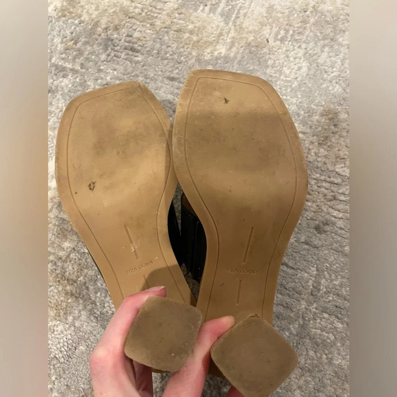 Dolce Vita Frans Stella Black Slip On Sandal Heels Minimalist Womens Size 6.5 - Picture 4 of 8